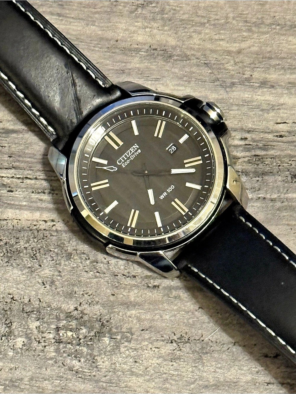 Citizen Eco-Drive Black Leather Watch